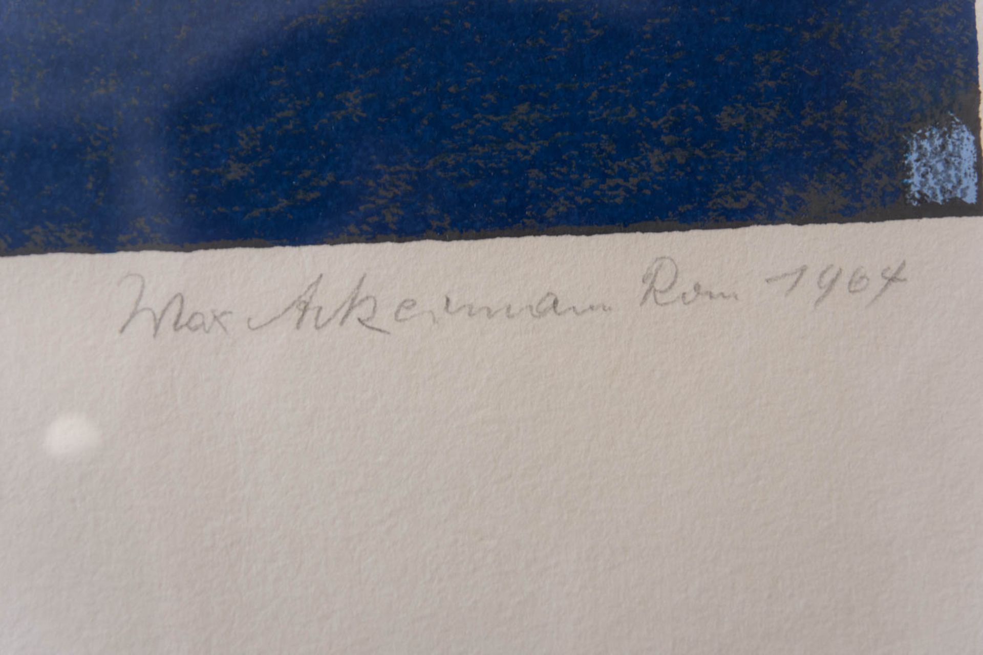 Max Ackermann, abstarkte Grafik, Pastellkreidezeichnung auf Büttenpapier, 1964 - Bild 2 aus 5