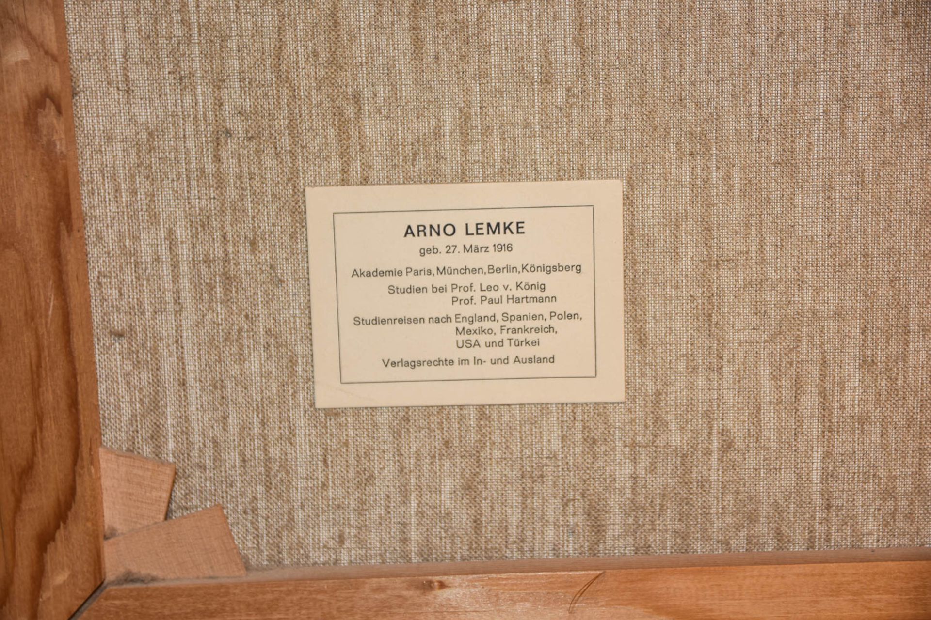 Arno Lemke, Öl auf Leinwand, 20. Jhd. - Image 8 of 8