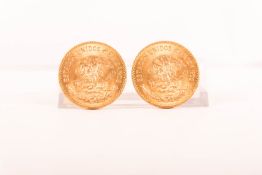 20 Pesos Mexiko zwei mal - 1959 - Aztekenkalender - Goldmünze