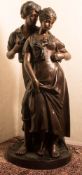 Gewaltige Bronzefigur Liebespaar, 135 cm