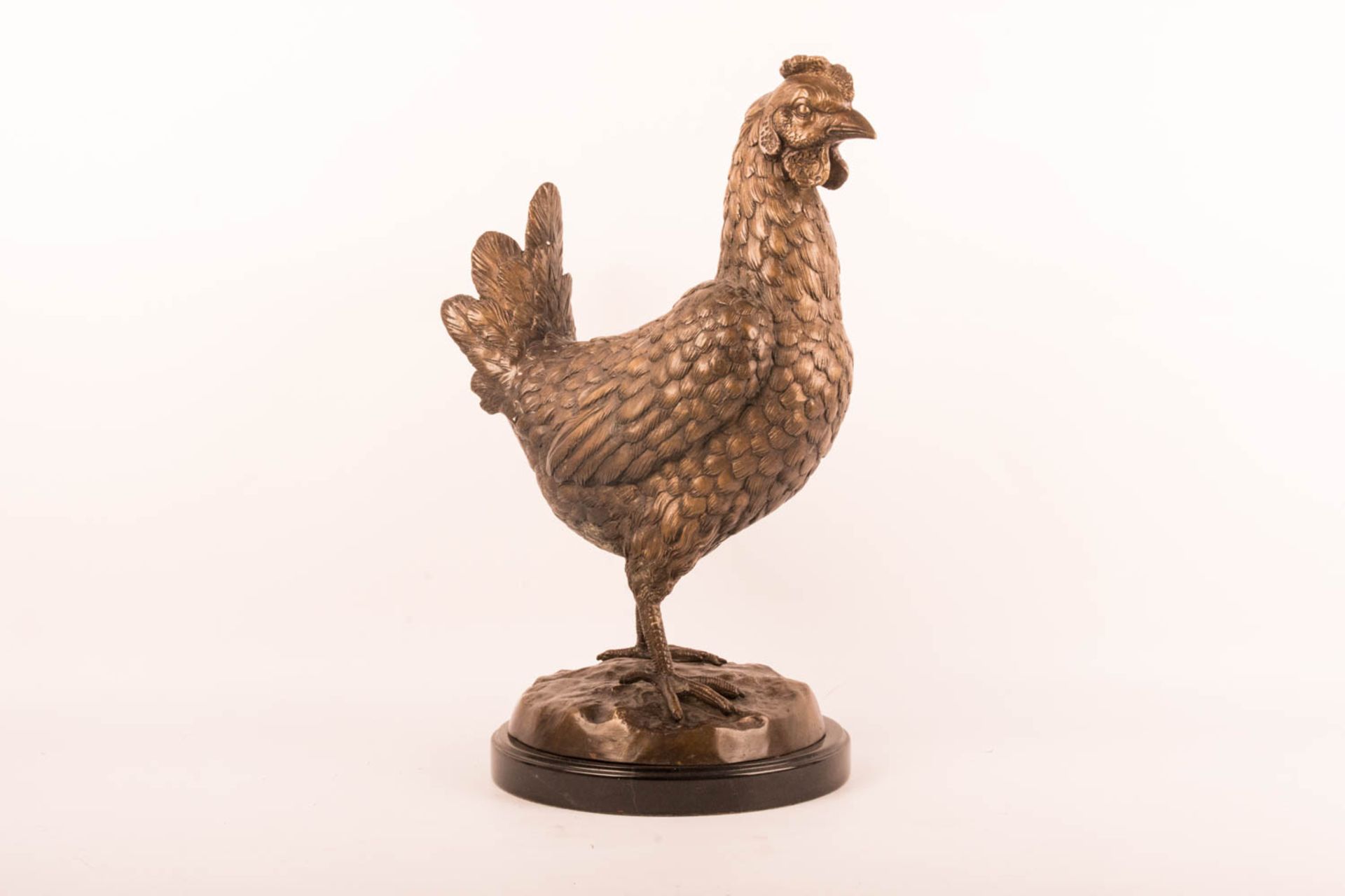 Bronzefigur Huhn