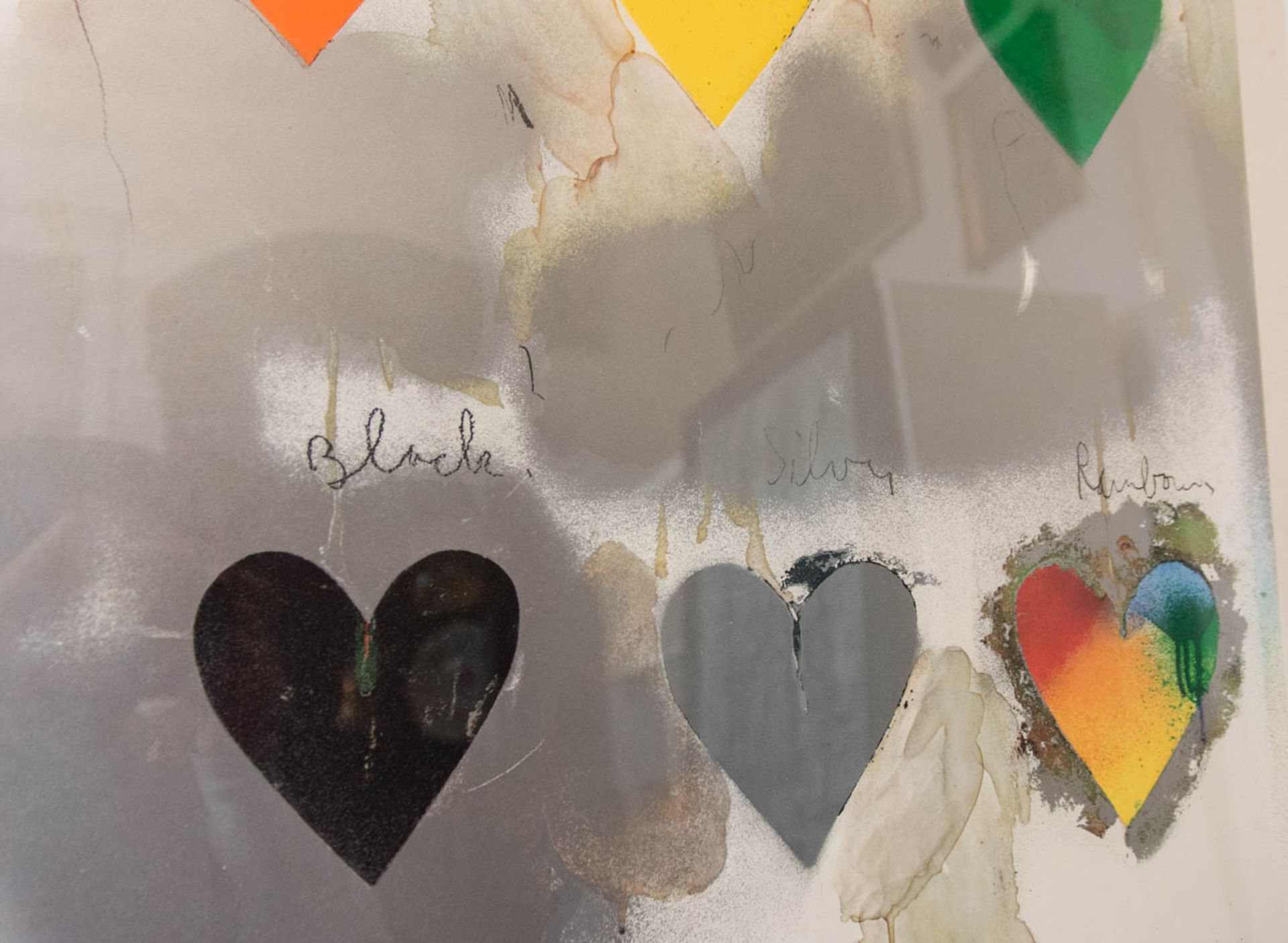 Jim Dine. Gemälde farbige Herzen - Bild 3 aus 4