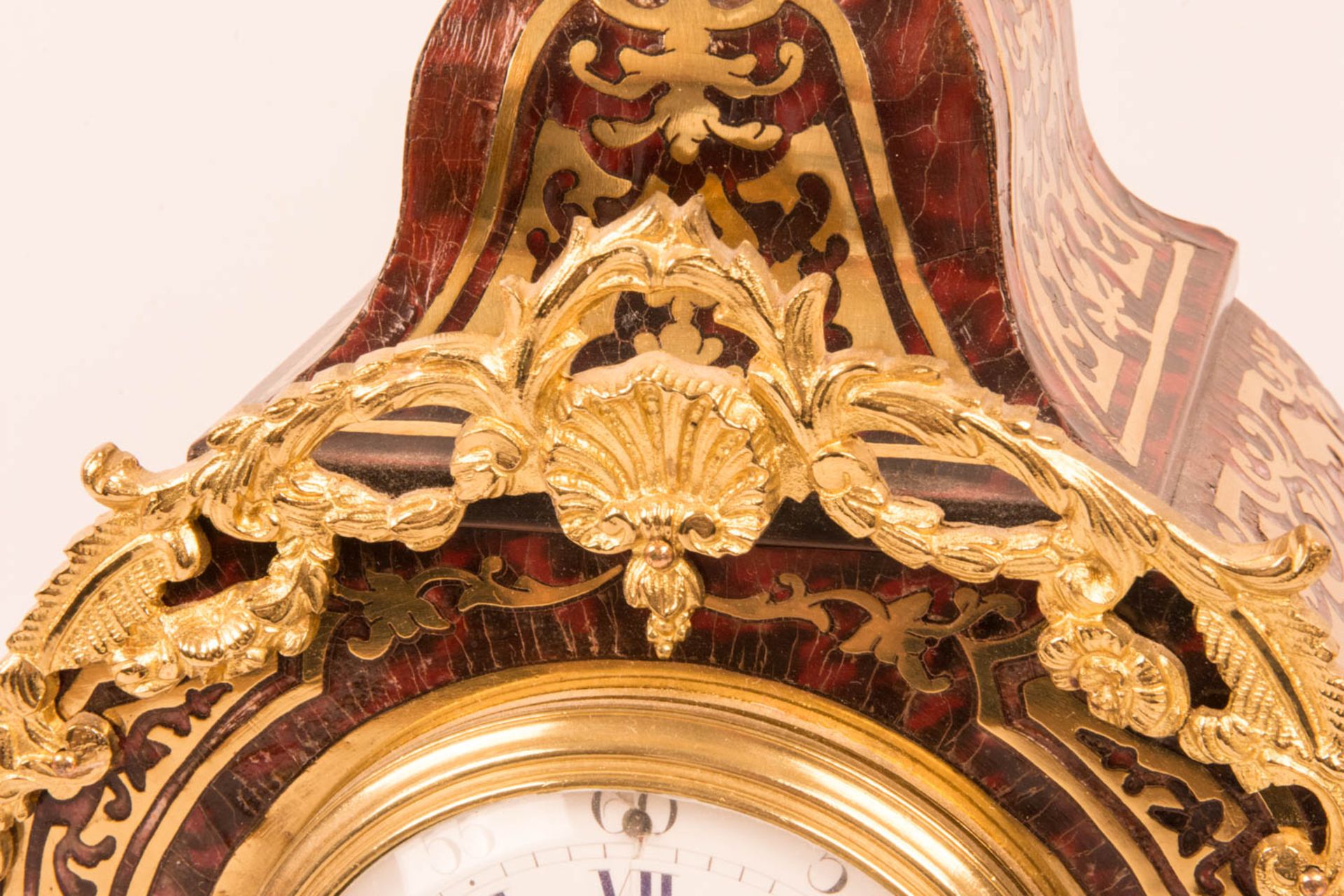 Boulle Uhr mit Intarsien, Louis-XV-Stil - Bild 5 aus 13