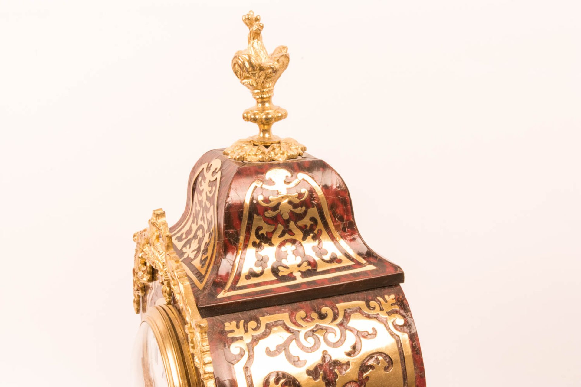 Boulle Uhr mit Intarsien, Louis-XV-Stil - Bild 7 aus 13