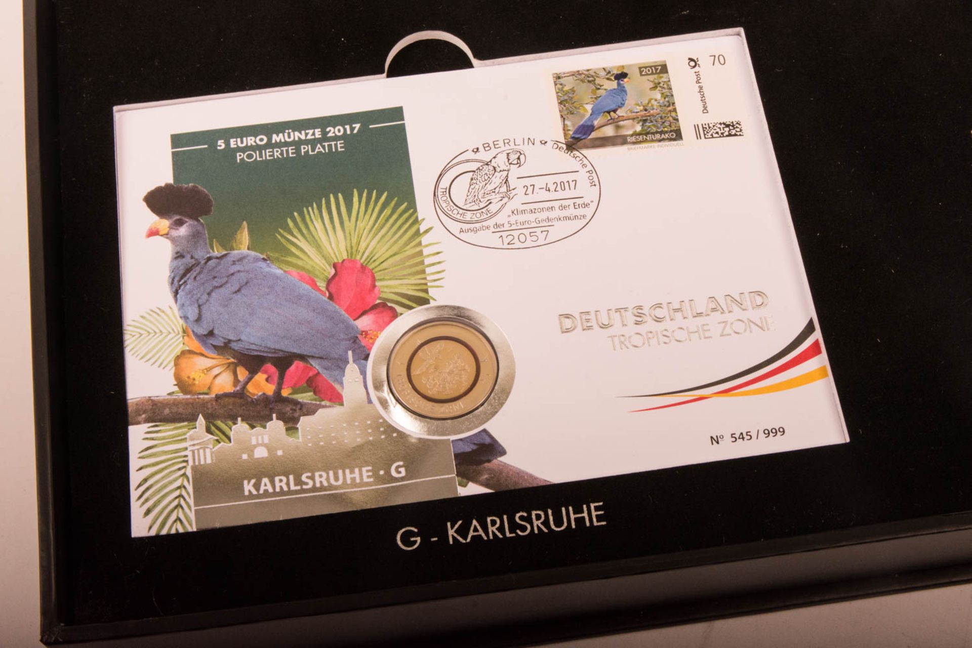 Bund 2017 5 Euro A - D - F - G - J, Tropische Zone mit Polymerring im Numisbrief - Bild 2 aus 6