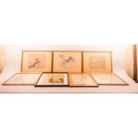 Konvolut Tusche auf Papier