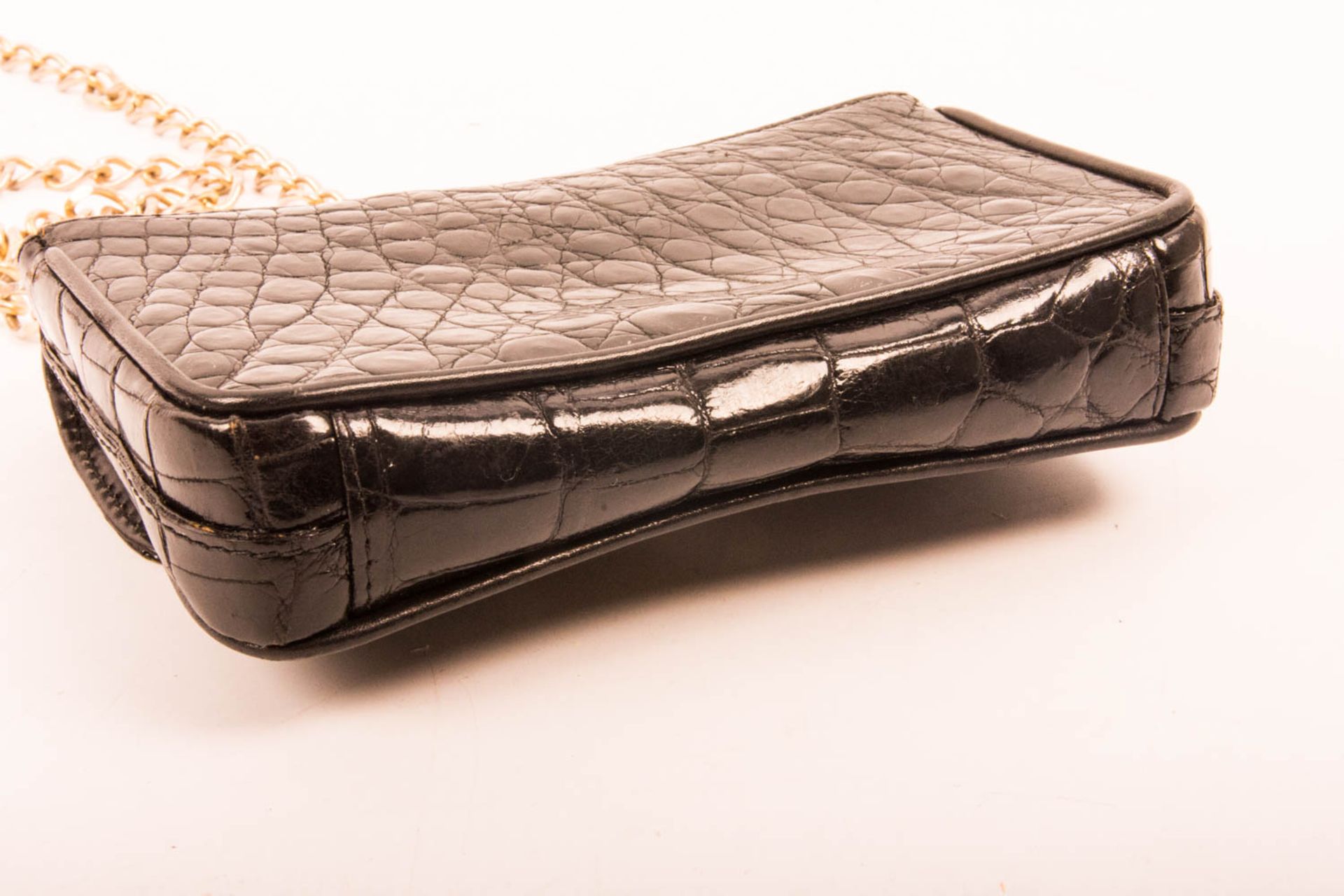 Franco Parmeggiani Handtasche echt Krokodil Leder schwarz - Bild 5 aus 5