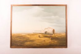 Joachim Lehrer Flugzeug Gemälde 1982