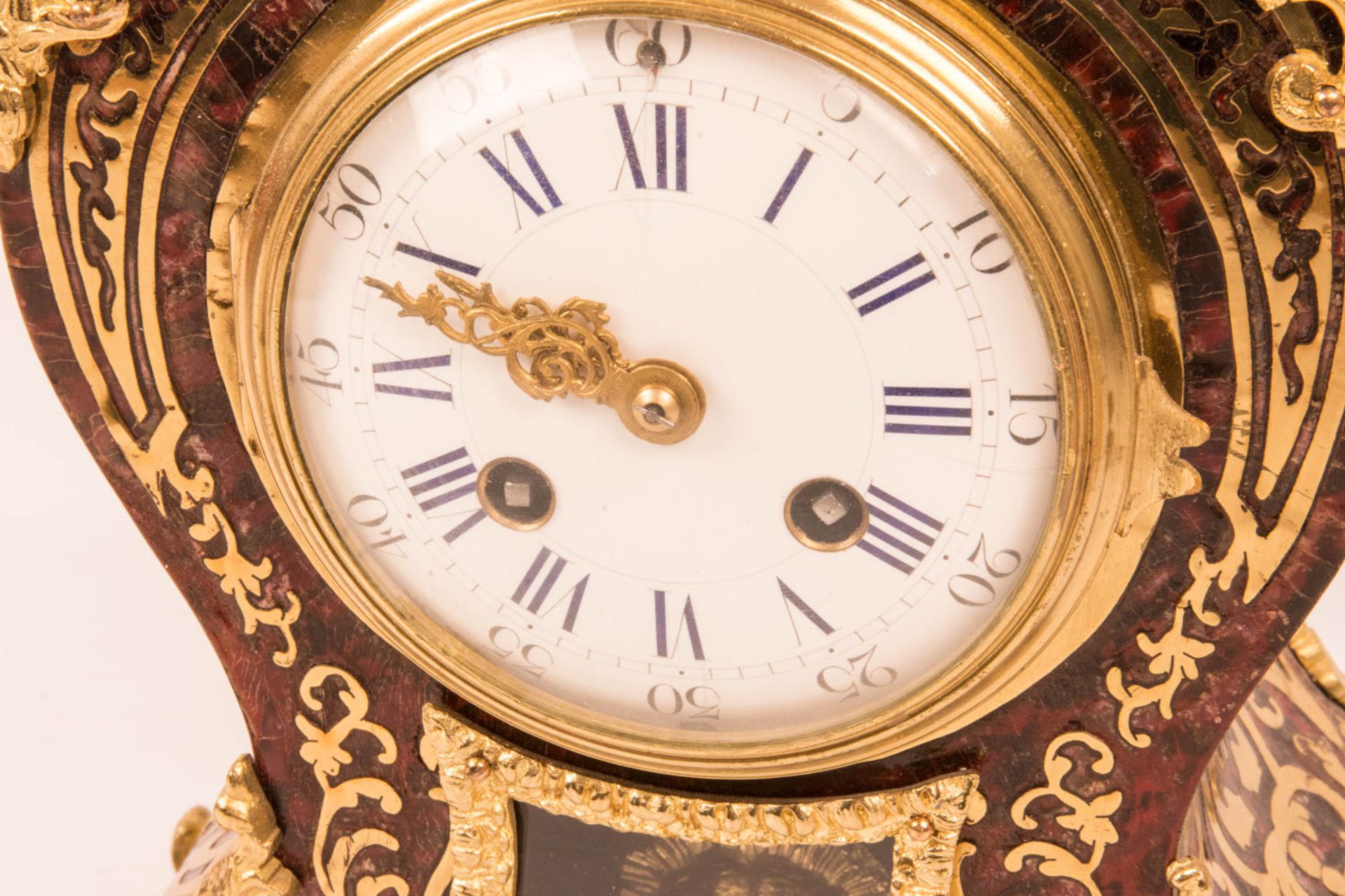 Boulle Uhr mit Intarsien, Louis-XV-Stil - Bild 6 aus 13