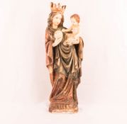 Holzskulptur Maria mit Christuskind