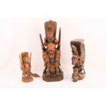 Drei indische Holzskulpturen