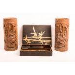 Chinesische Pinseltöpfe und Kalligraphie-Set