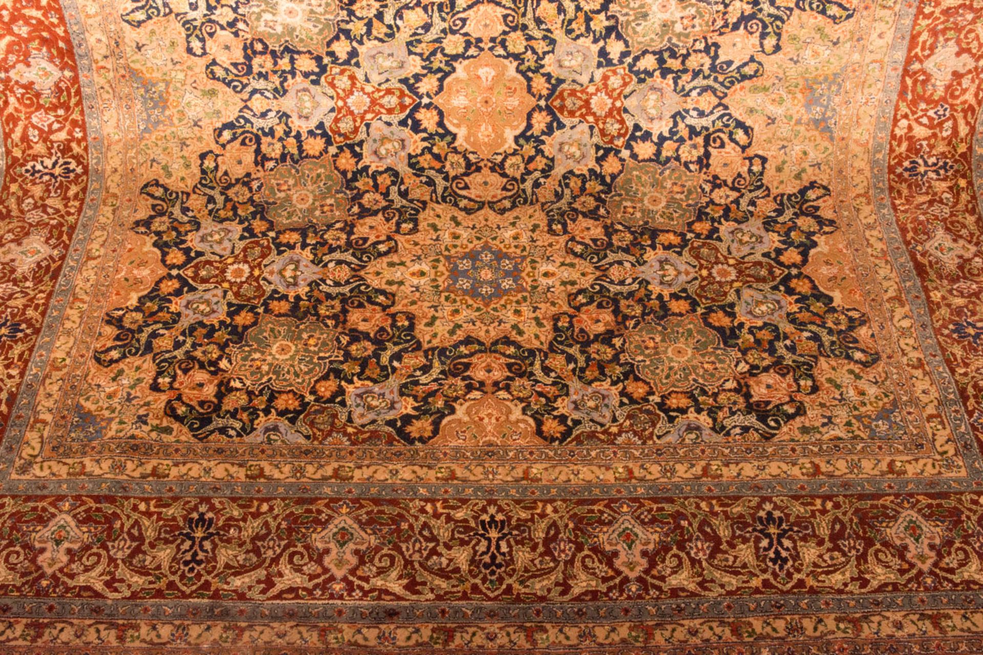 Isfahan Teppich, Seide mit Wolle