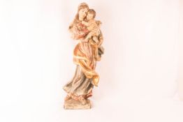 Holzskulptur Maria mit Kind