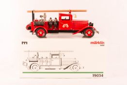 Märklin 19034 Großes Metall Feuerwehr Fahrzeug Feuerwehrwagen in OVP unbespielt