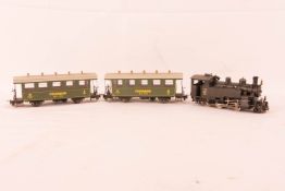 FERRO-SUISSE Dampflok HG 3/4 Nr.3 Furka-Oberlalp-Bahn H0m 1:87, mit 2 mal Furkabahn Nummer 150 mit I