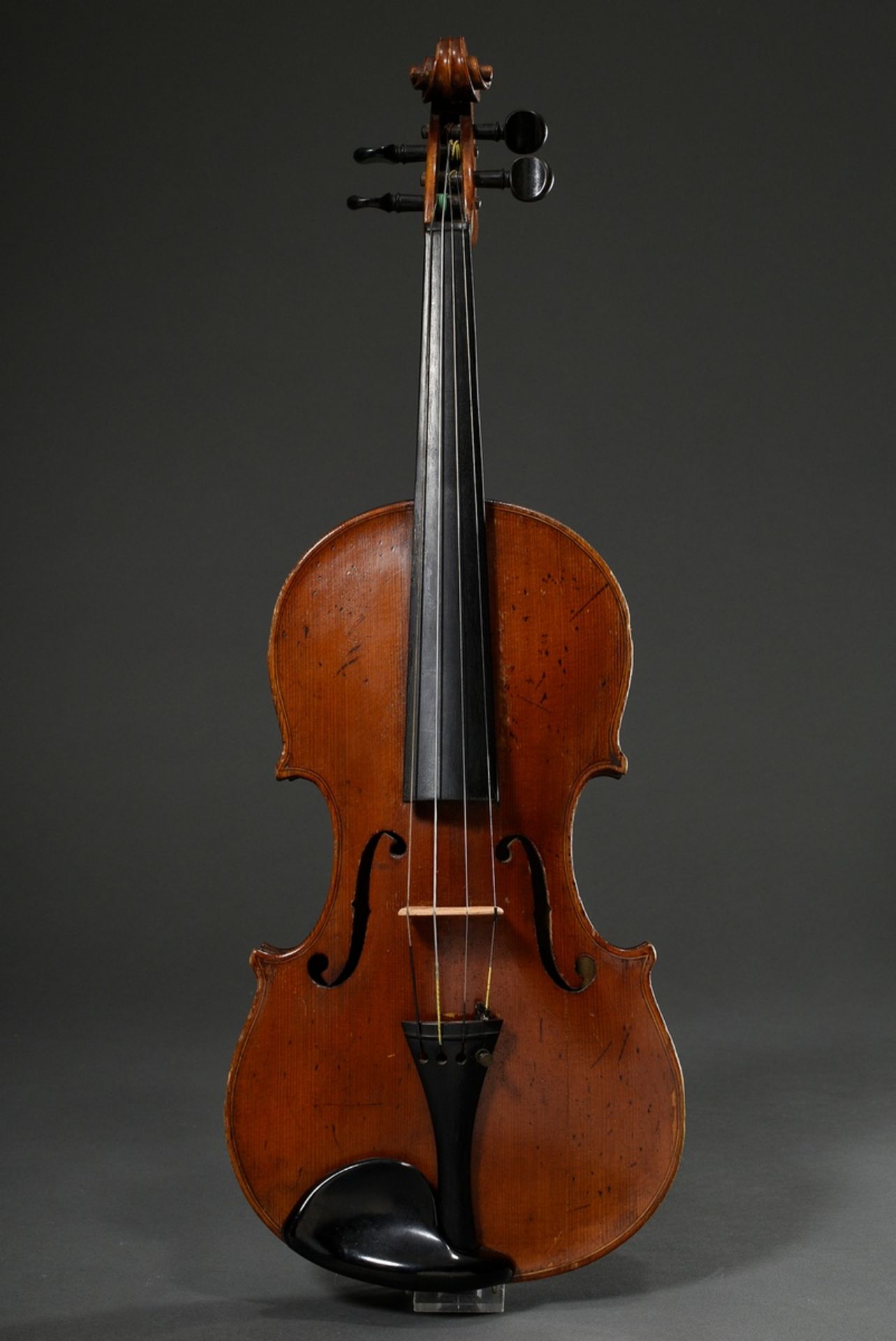 German manufacture violin, facsimile label inside "Josef Klotz in Mittenwalde anno 1795", Saxony 1s - Image 2 of 13