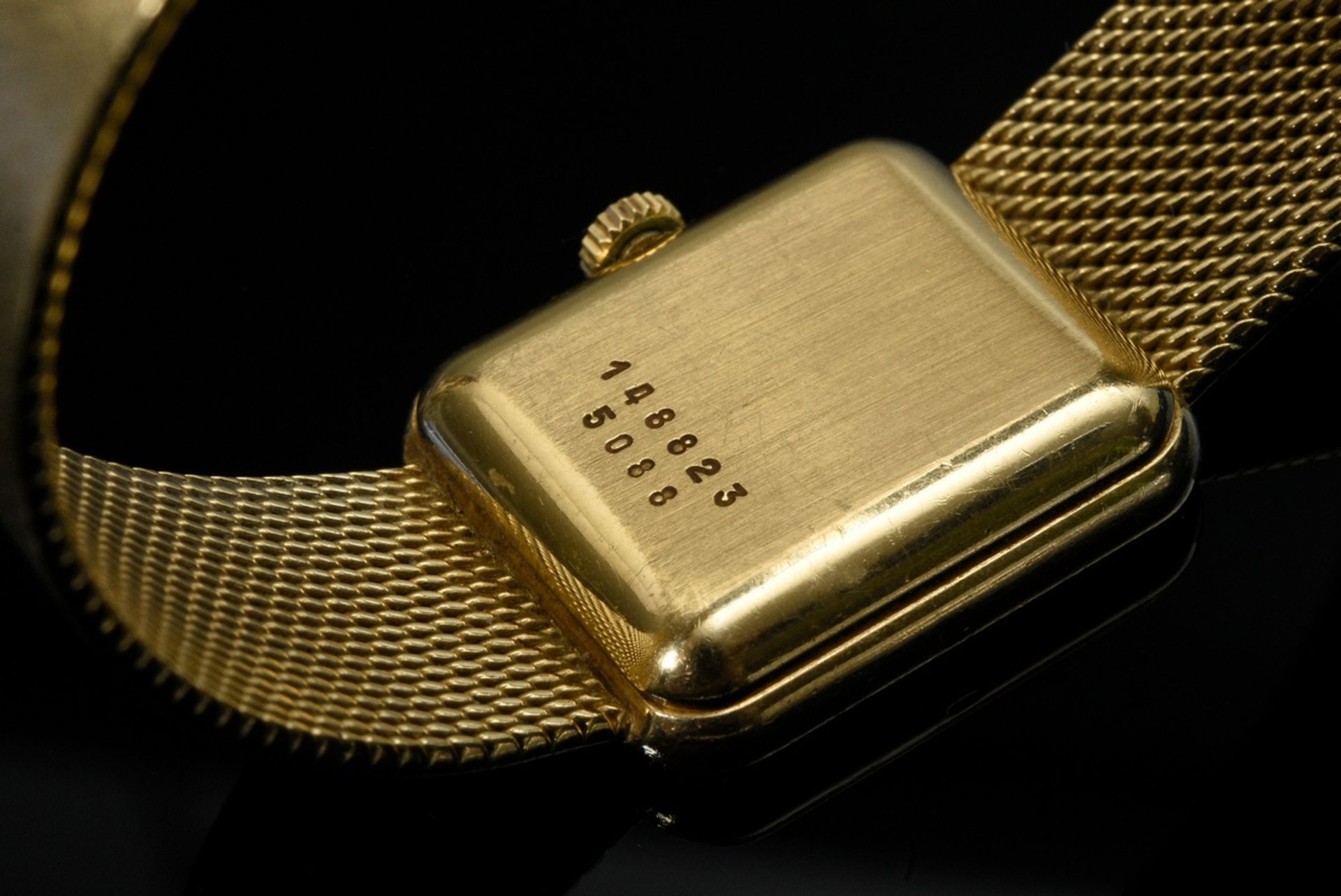 Yellow gold 750 Chopard wristwatch, manual winding with octagonal diamond bezel (add. approx. 0.60c - Image 4 of 5