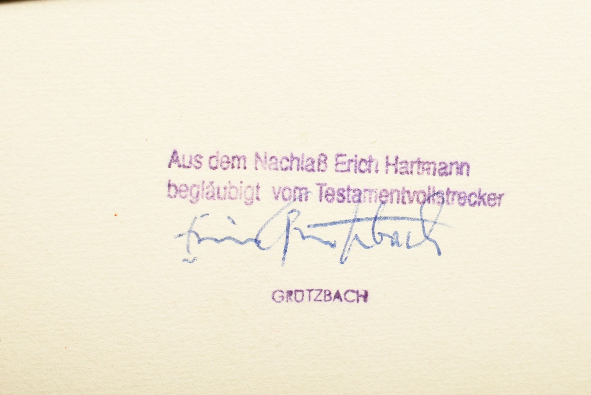 Hartmann, Erich (1886-1974) "Kugelbake Cuxhaven" und verso "Person an Geländer", Bleistift/Aquarell - Bild 3 aus 3