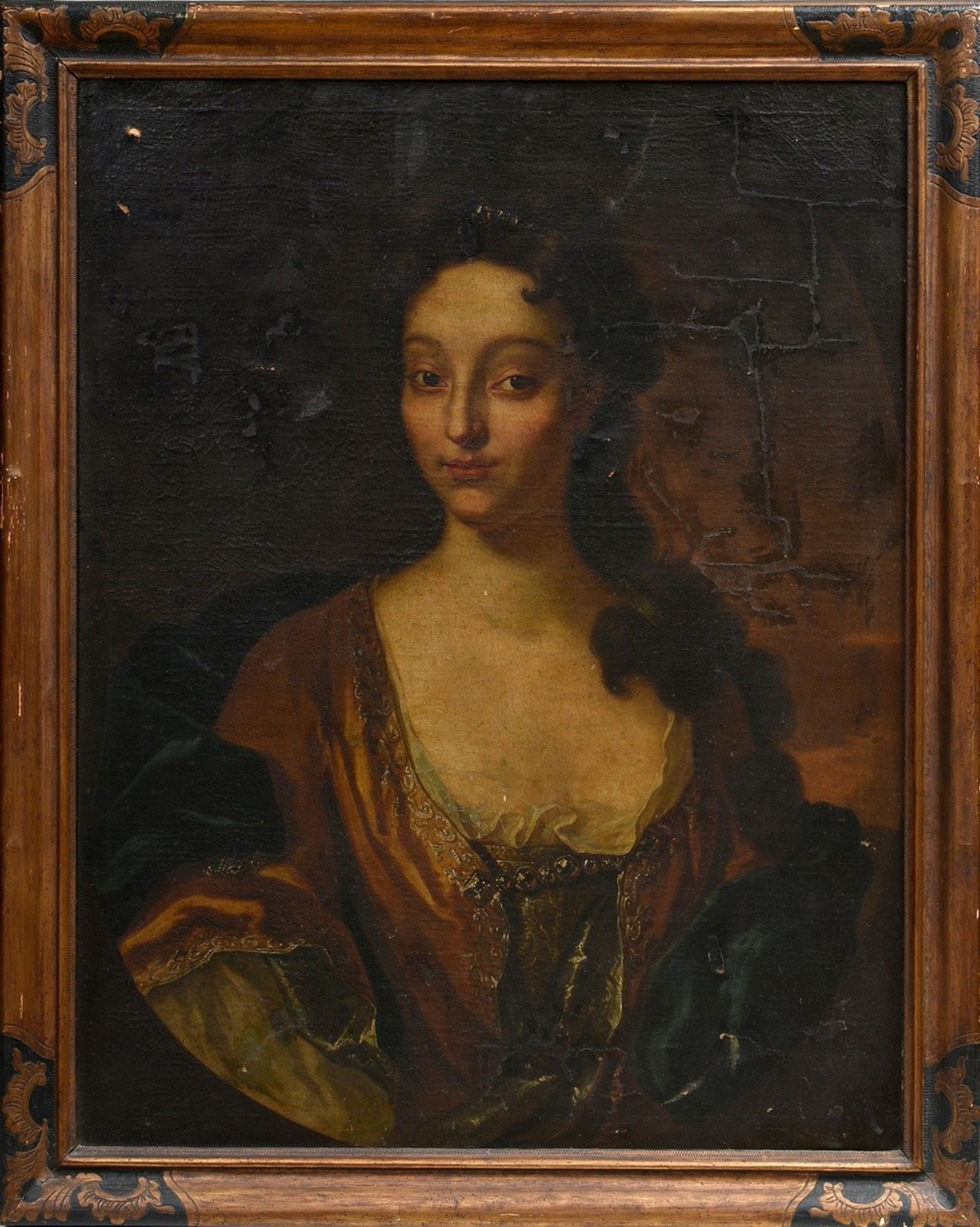 Unknown portraitist of the 18th c. "Young lady from the family v. Heister", oil/canvas, 85x67,5cm ( - Image 2 of 8