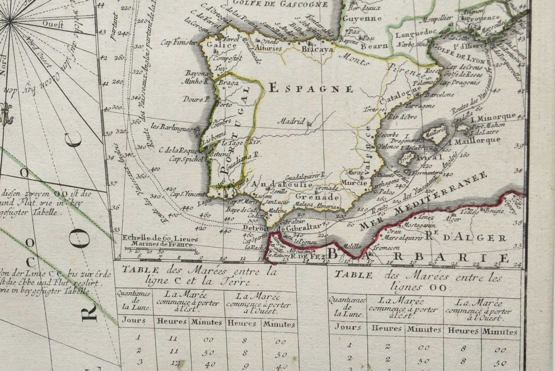 Homann Erben "Topographische Karte der Länder und Küsten welche die Meerenge von Gibraltar eigentli - Bild 3 aus 4