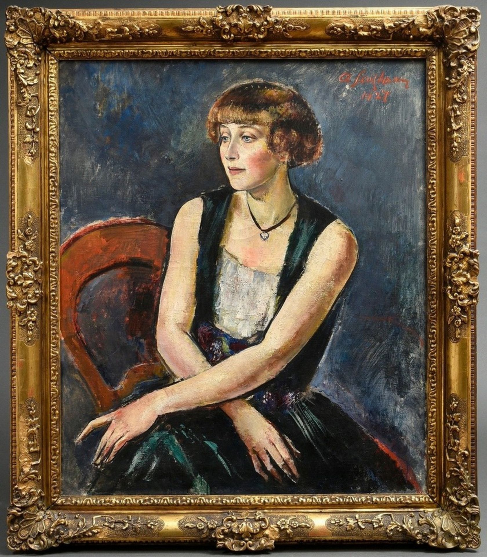 Faistauer, Anton (1887-1930) "Sitzende Dame mit Pagenkopf (Liesl Schöller)“ 1927, Öl/Leinwand, o.r. - Bild 2 aus 11