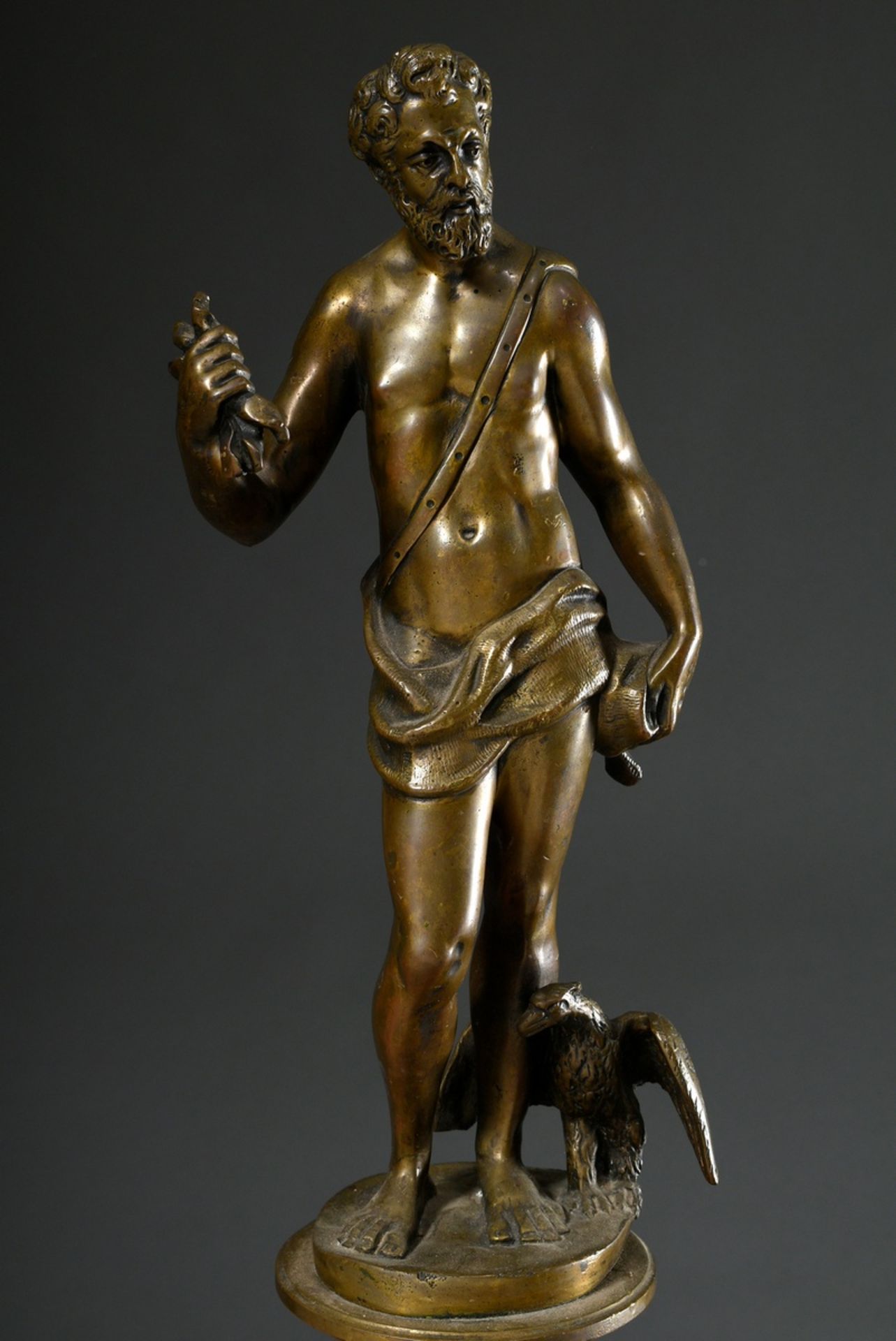 Roccatagliata, Niccolo (1539-1636) and workshop, pair of bronze andirons with figural attachments " - Image 5 of 12
