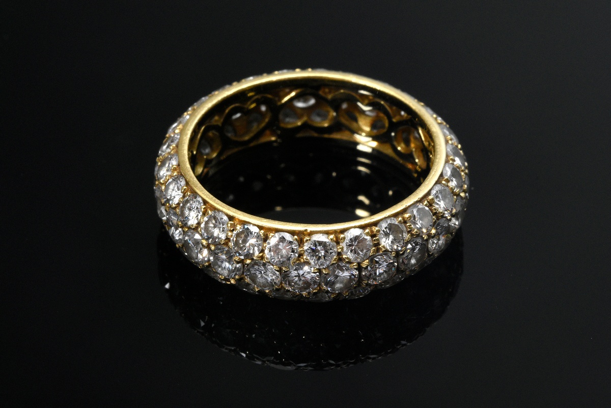 Pasquale Bruni yellow gold 750 band ring with diamonds (together approx. 4ct/VSI/W-TCR) set in pavé - Image 2 of 2