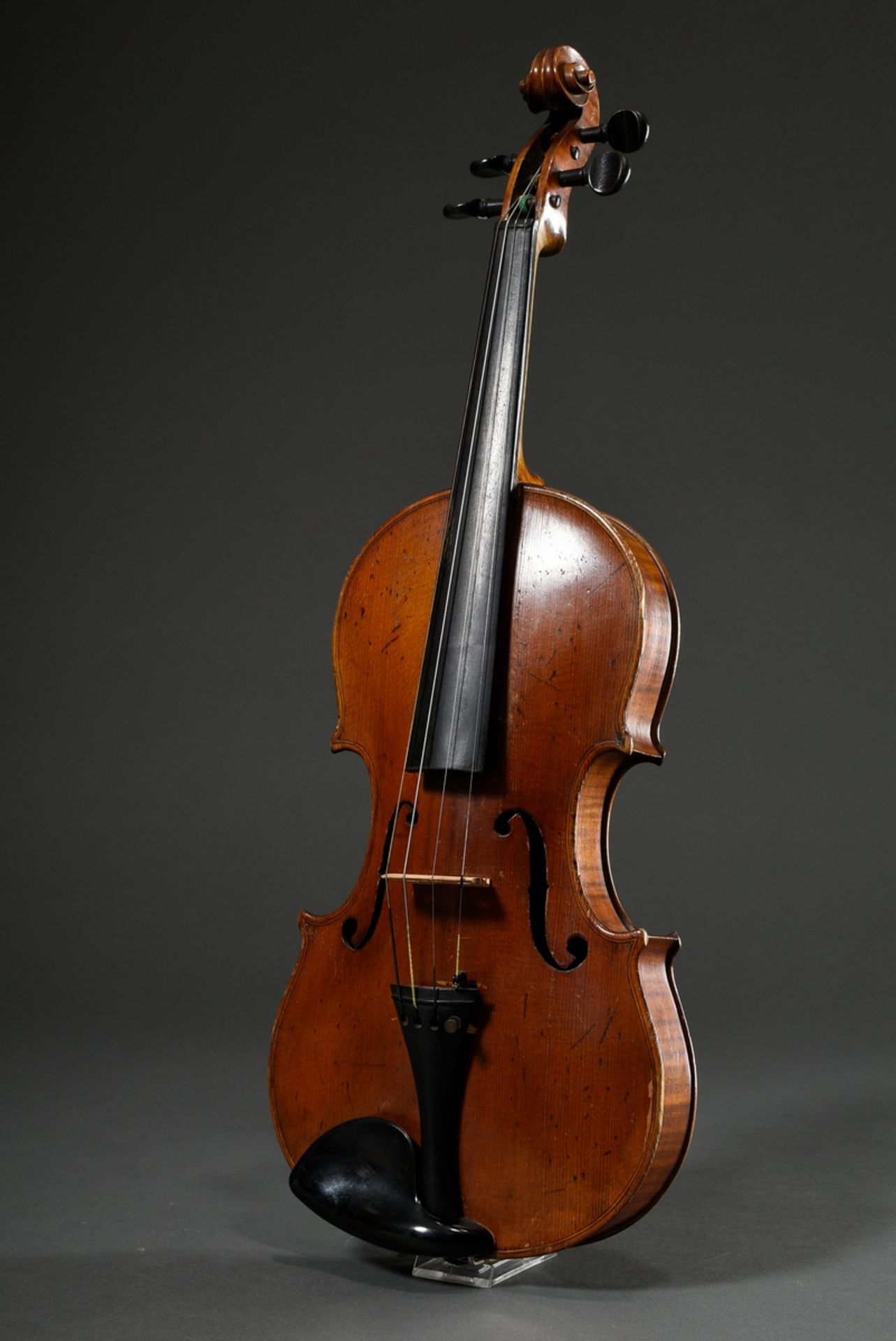 German manufacture violin, facsimile label inside "Josef Klotz in Mittenwalde anno 1795", Saxony 1s - Image 3 of 13