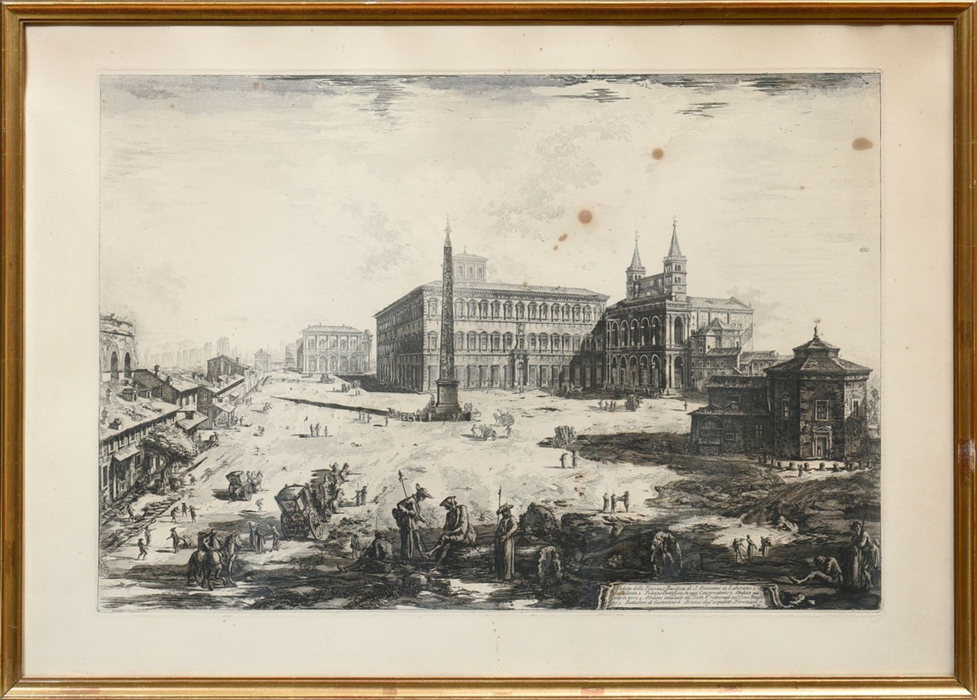 Piranesi, Giovanni Battista (1720-1778) "Veduta della Piazza e Basilica di S. Giovanni in Laterano. - Image 2 of 5