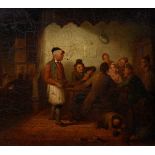 Unbekannter holländischer Maler des 18./19.Jh. "In der Schänke", Öl/Holz, Schellackrahmen (kleine D