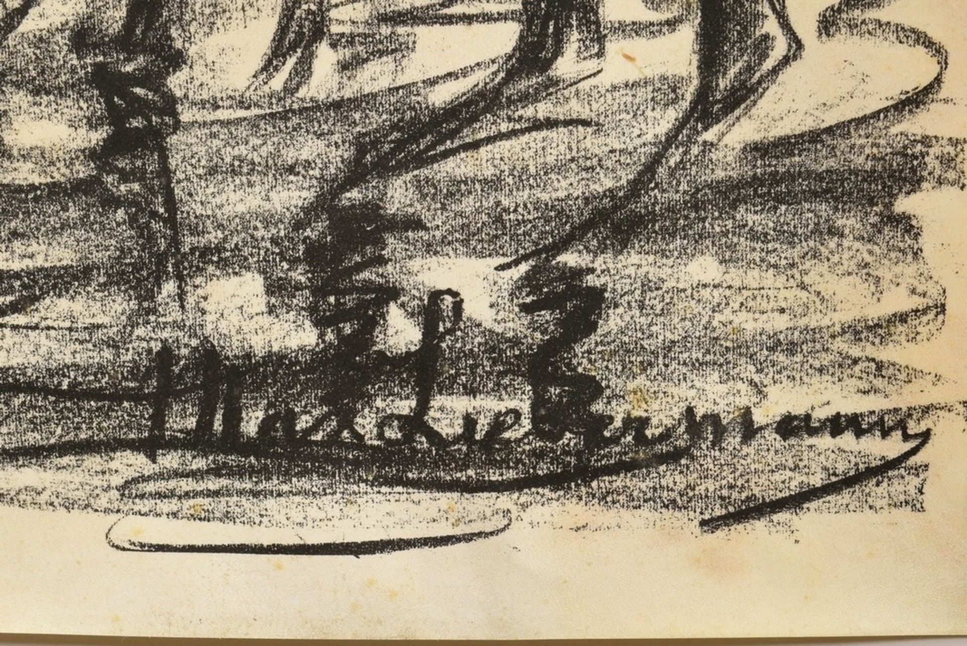 Liebermann, Max (1847-1935) „Nackter Reiter am Strand“ um 1908, Lithographie, u.r. i.d. Platte sign - Bild 2 aus 2
