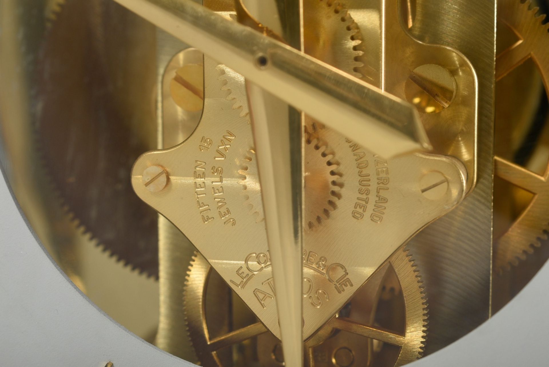 Jaeger Le Coultre "Atmos" table clock, glazed gold-plated brass case, movement number 196633, 23.5x - Image 4 of 7