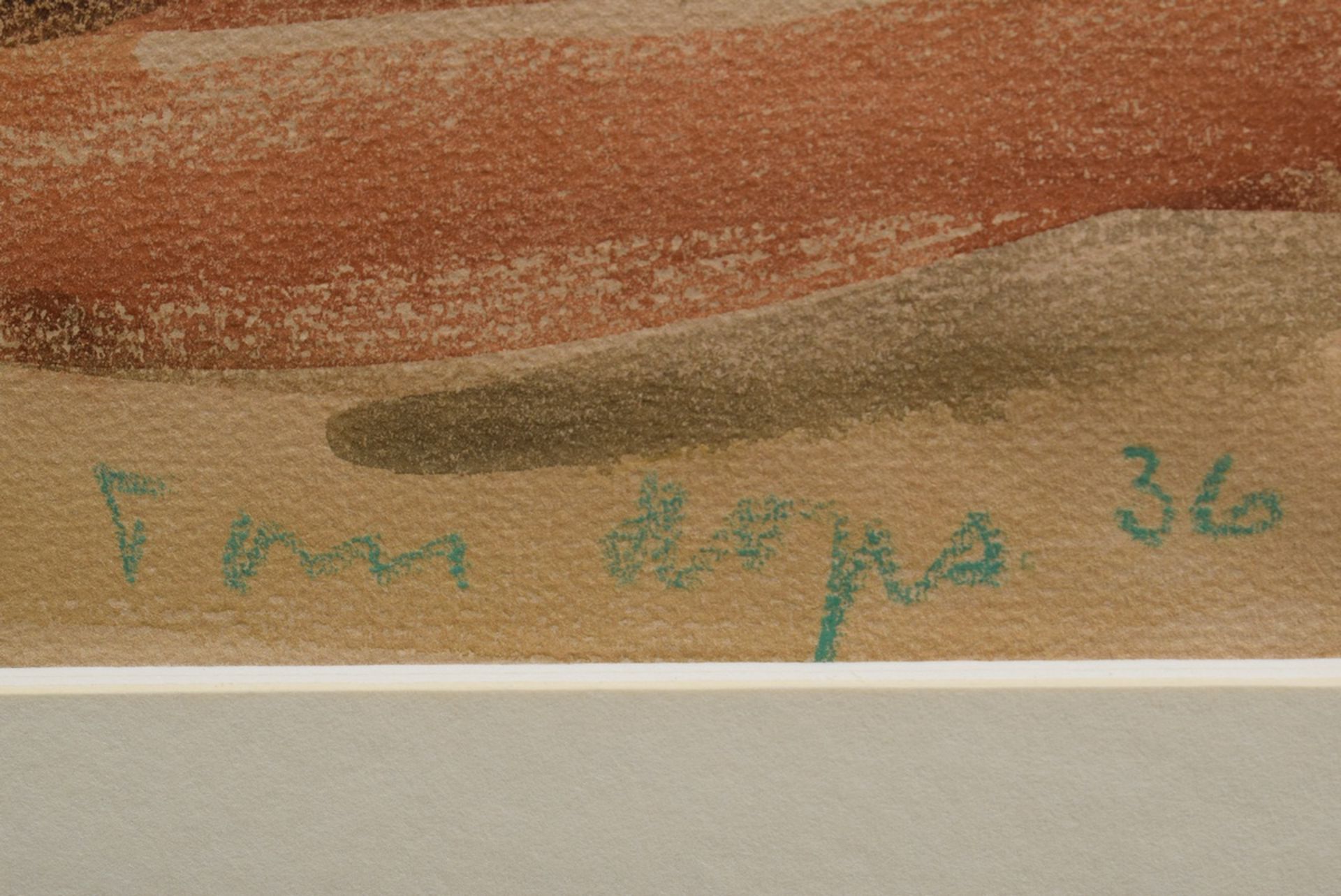 Hops, Tom (1906-1976) "Seenlandschaft" 1936, Aquarell, u.r. sign./dat., 46,5x61,5cm (m.R. 74x87cm), - Bild 3 aus 3