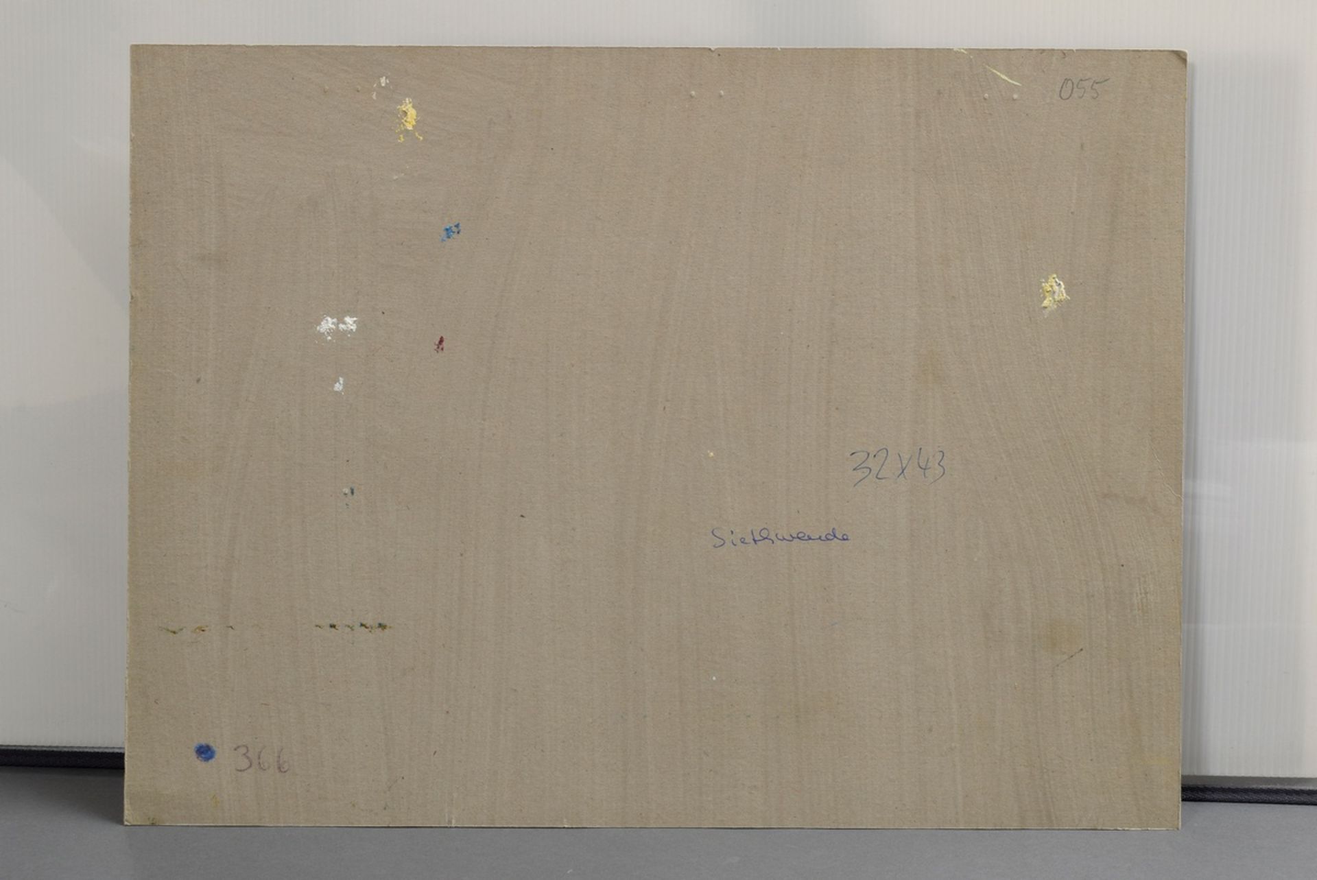 Feser, Albert (1901-1993) "Siethwende", 1980, oil/cardboard, sign./dat., verso titl., 32x43.4cm - Image 3 of 3