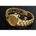 Longines "Conquest" Gelbgold 750 Armbanduhr mit Brillantlünette (zus. ca. 0.38ct/VSI/W), Quartzwerk