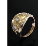 Breiter Gelbgold 585 Ring mit 3 Brillanten (zus. ca. 0.40ct/SI-P1/W), 5,6g, Gr. 51