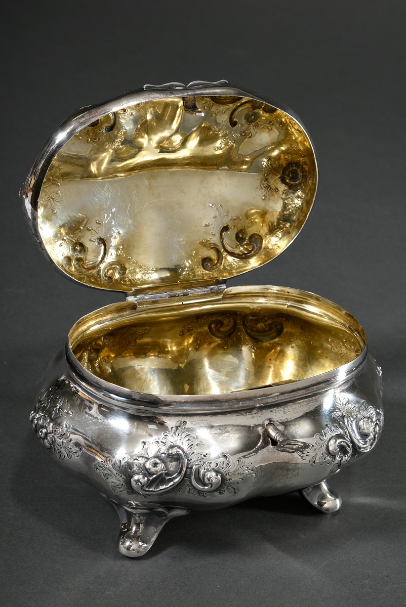 Late Biedermeier sugar bowl with floral drift work on feet, bottom with dot engraving: "Bettenstädt - Image 3 of 5