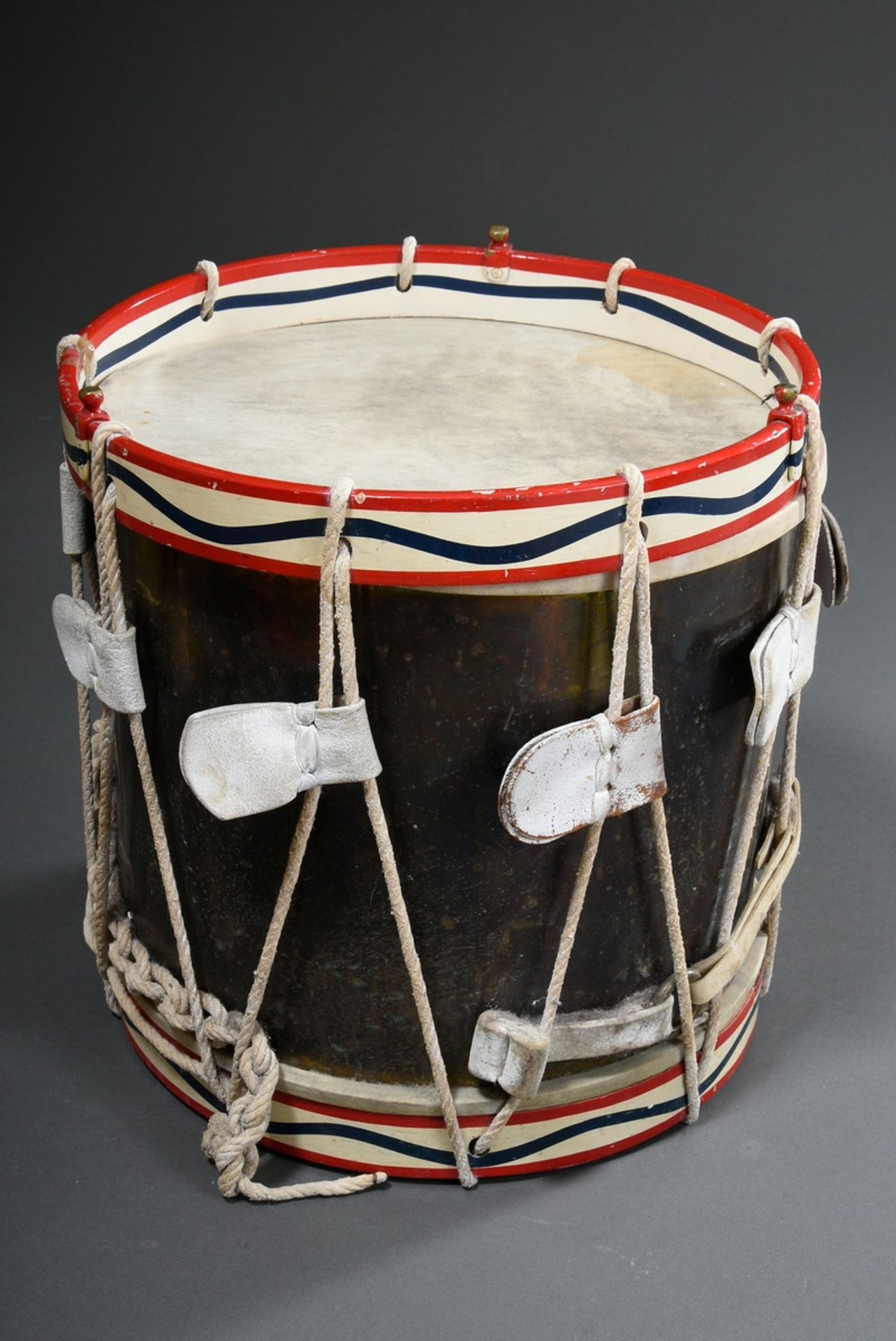 English regimental drum "1st Battalion Coldstream Guards", laterally inscribed :. : "Tangier 1680,  - Image 5 of 6