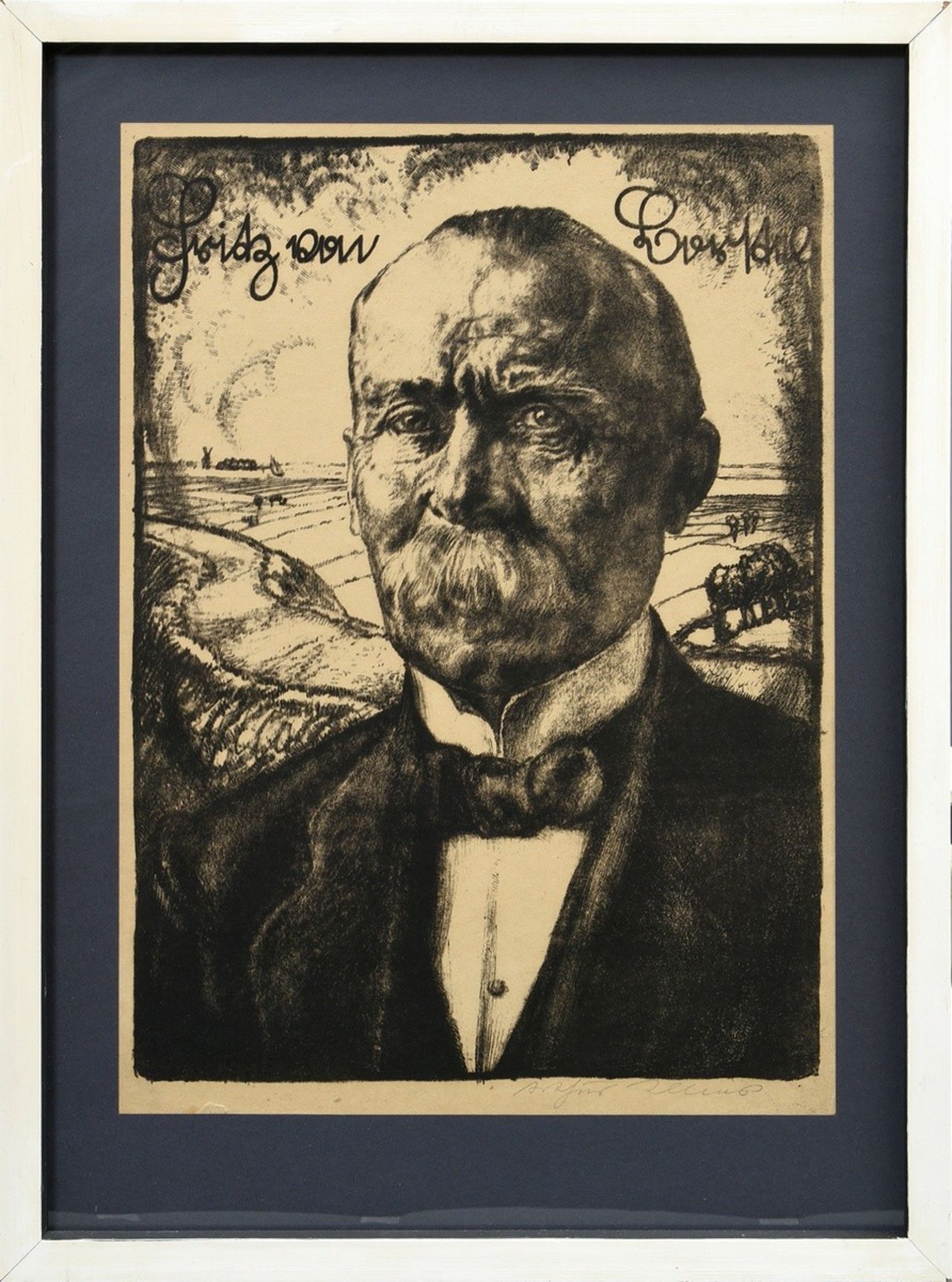 Illies, Arthur (1870-1952) „Fritz von Borstel“ 1921, Lithographie, u.r. sign., PM 44,5x32,3cm (m.R. - Bild 2 aus 2