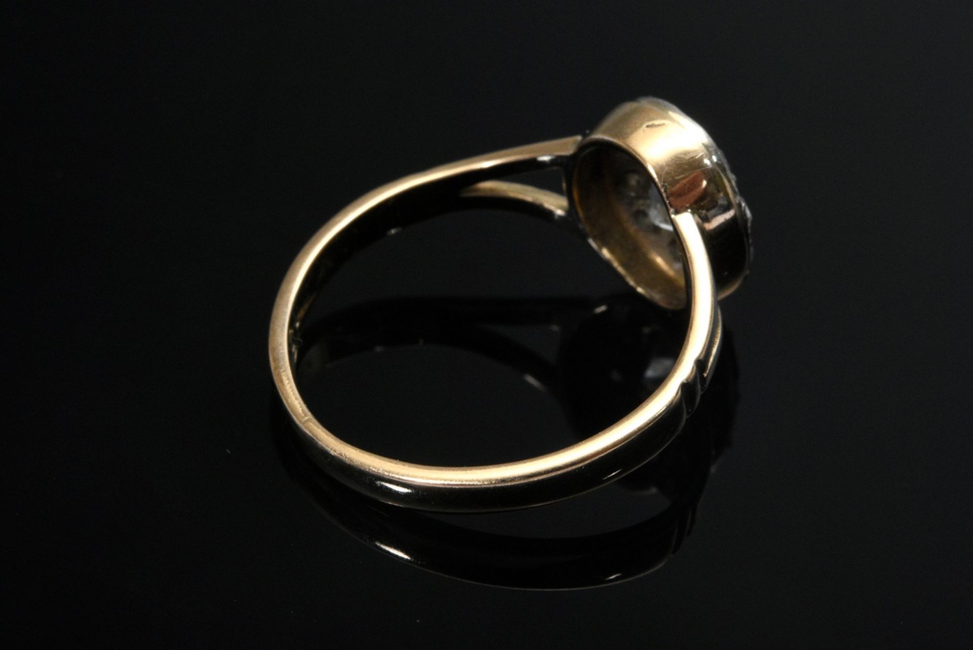 Delicate yellow gold 585 ring with old and rose cut diamonds (together approx. 0.35ct/SI-P2/CR-C),  - Image 3 of 4