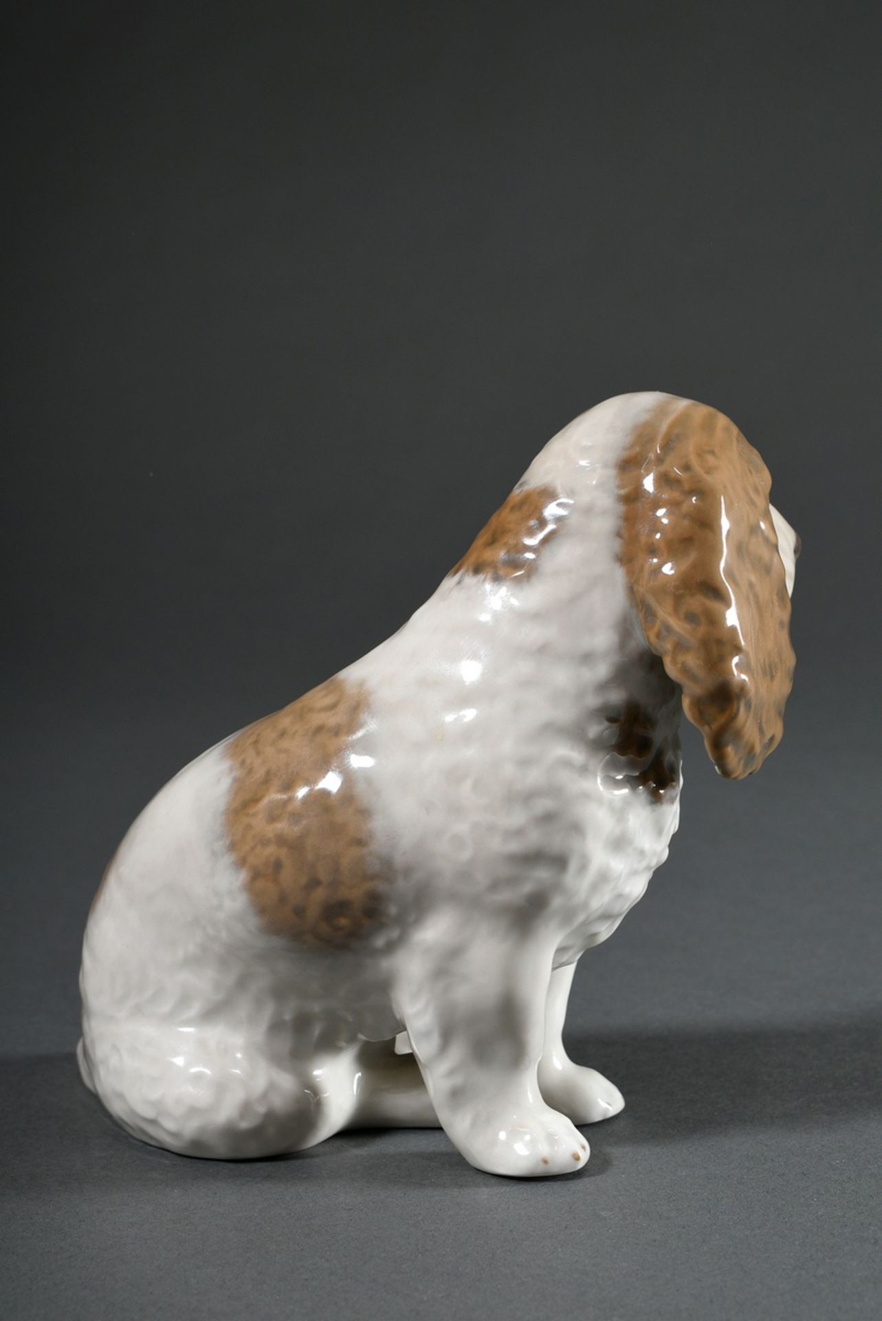 3 Various porcelain figures "Basset", "Cocker Spaniel" and "Sheepdog" with polychrome underglaze pa - Image 10 of 11