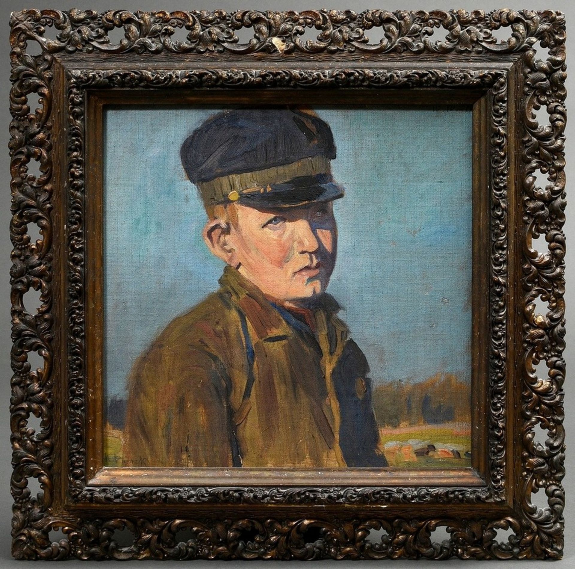 Struck, Hermann (1876-1944) "Polnischer Bauernjunge mit Maciejówka" 1906, Öl/Leinwand, u.l. sign.,  - Bild 2 aus 5