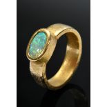 Handgefertigter Gelbgold 900 Ring mit Opal (ca. 0.90ct), 11,2g, Gr. 55