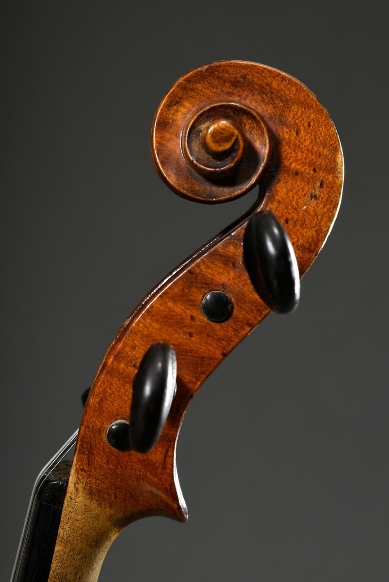 German manufacture violin, facsimile label inside "Josef Klotz in Mittenwalde anno 1795", Saxony 1s - Image 5 of 13