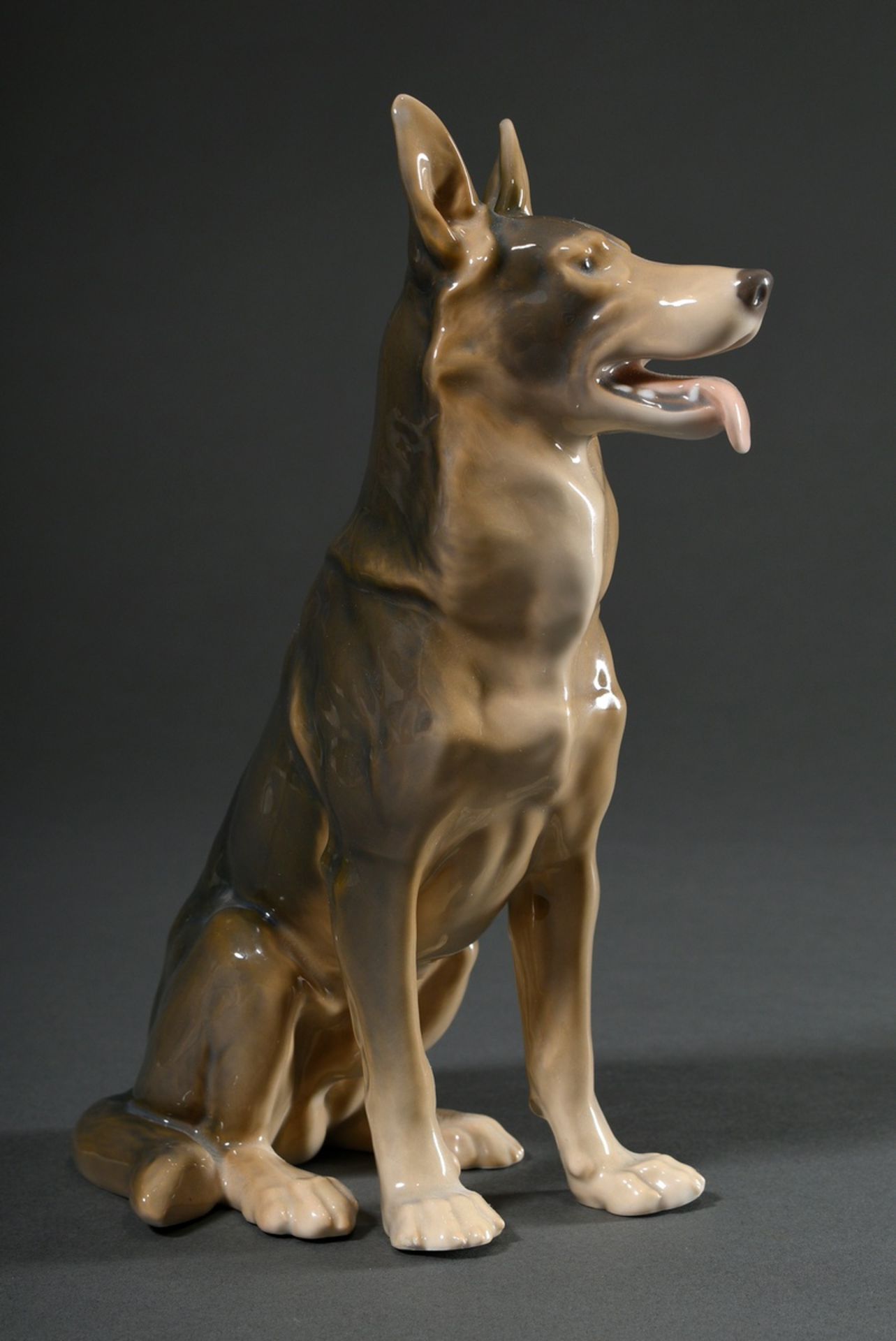 3 Diverse Porzellan Figuren "Basset", "Cocker Spaniel" und "Schäferhund" mit polychromer Unterglasu - Bild 3 aus 11