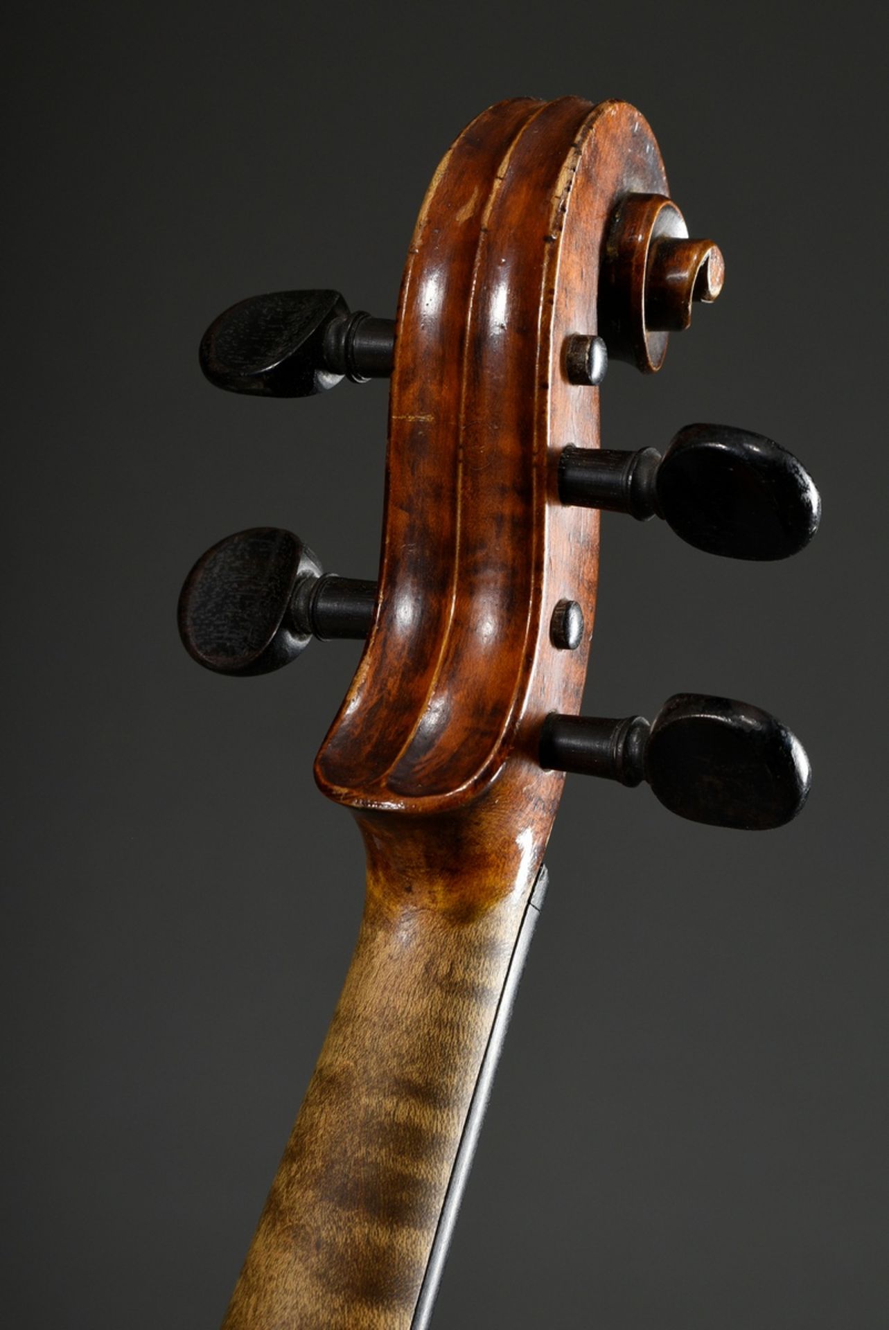 German manufacture violin, facsimile label inside "Josef Klotz in Mittenwalde anno 1795", Saxony 1s - Image 7 of 13