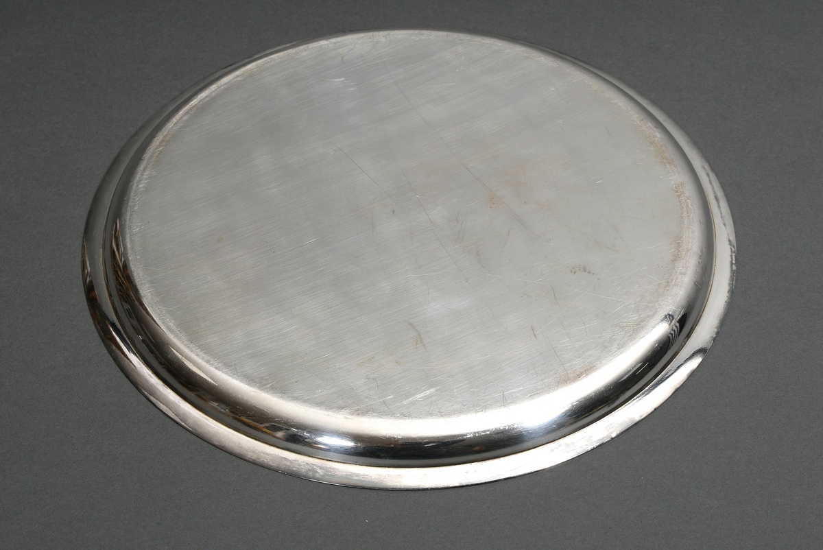 Round tray with glass insert, Wilkens & Söhne, silver 835, 649g (without glass), in original box, Ø - Image 3 of 4