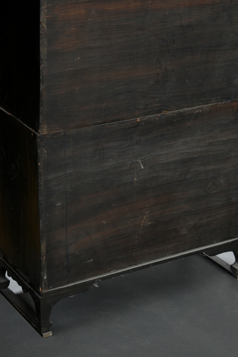 Small Korean cabinet "Icheungjang" with brass "butterfly" fittings on a coffered front with two doo - Image 8 of 9