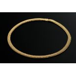 Feines gestricktes Gelbgold 750 Halsband, 30,8g, L. 42cm, Tragespuren